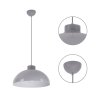 Szara lampa wisząca z regulacją wysokości do kuchni