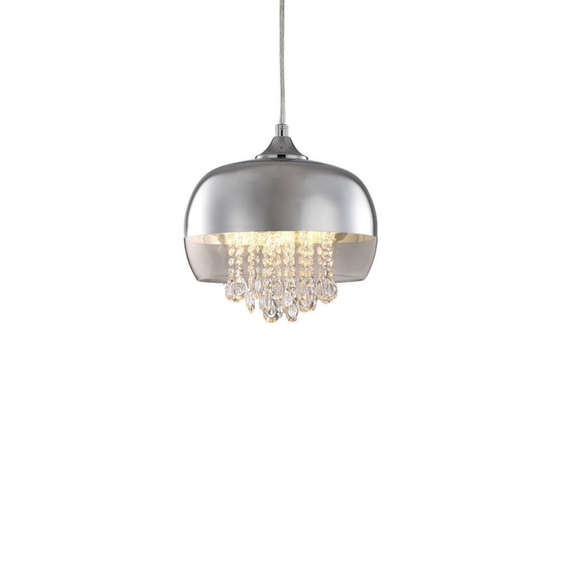 Lampa wisząca sufitowa żyrandol LUNA, kolor chrom, glamour, pojedyncza