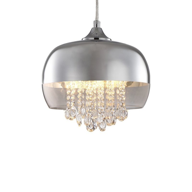 Lampa wisząca sufitowa żyrandol LUNA, kolor chrom, glamour, pojedyncza