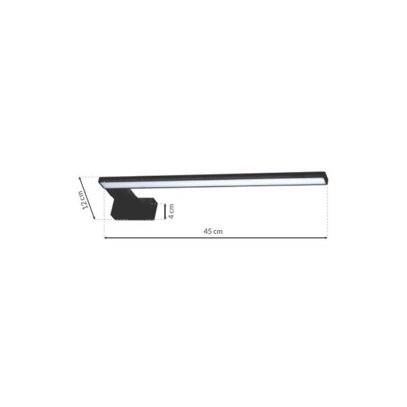 Kinkiet LED lampa ścienna nad lustro SHINE, czarny, 45cm do łazienki, przedpokoju