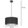 Stylowa czarna lampa wisząca ze srebrnym środkiem regulowana wysokość max 95 cm Stylowa czarna lampa wisząca ze srebrnym środkiem regulowana wysokość max 95 cm