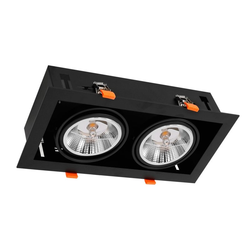 Lampa oprawa podtynkowa wpuszczana LED PLAZA, w kolorze czarnym, 2xGU10