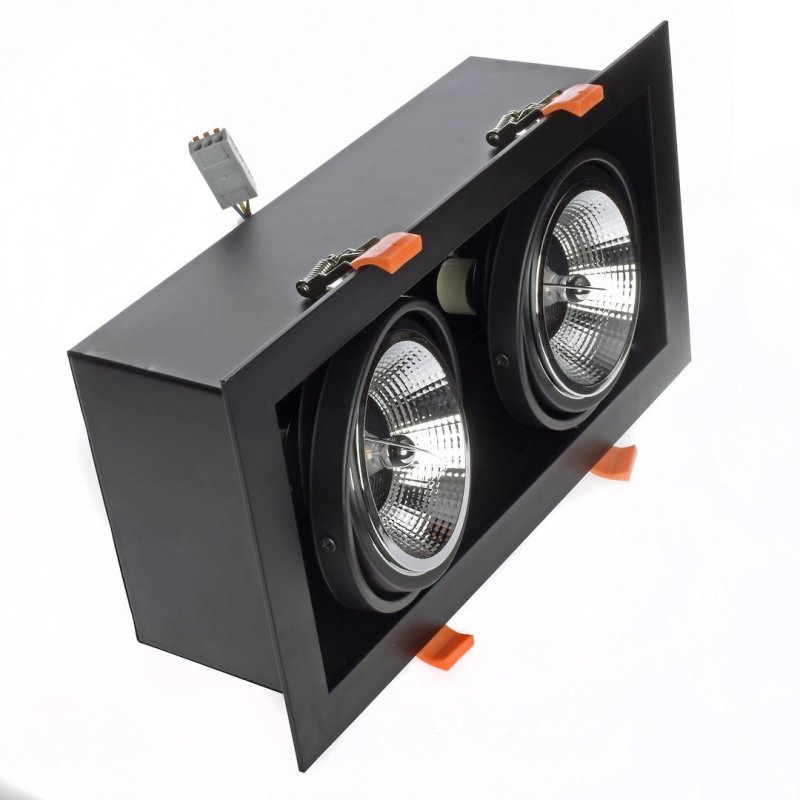 Lampa oprawa podtynkowa wpuszczana LED PLAZA, w kolorze czarnym, 2xGU10