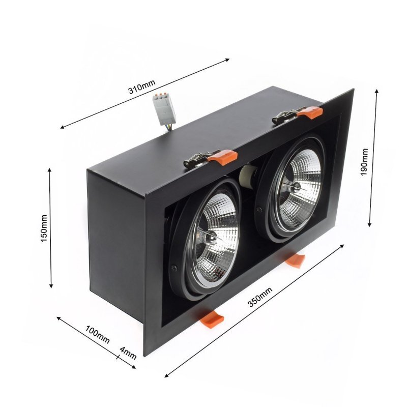 Lampa oprawa podtynkowa wpuszczana LED PLAZA, w kolorze czarnym, 2xGU10