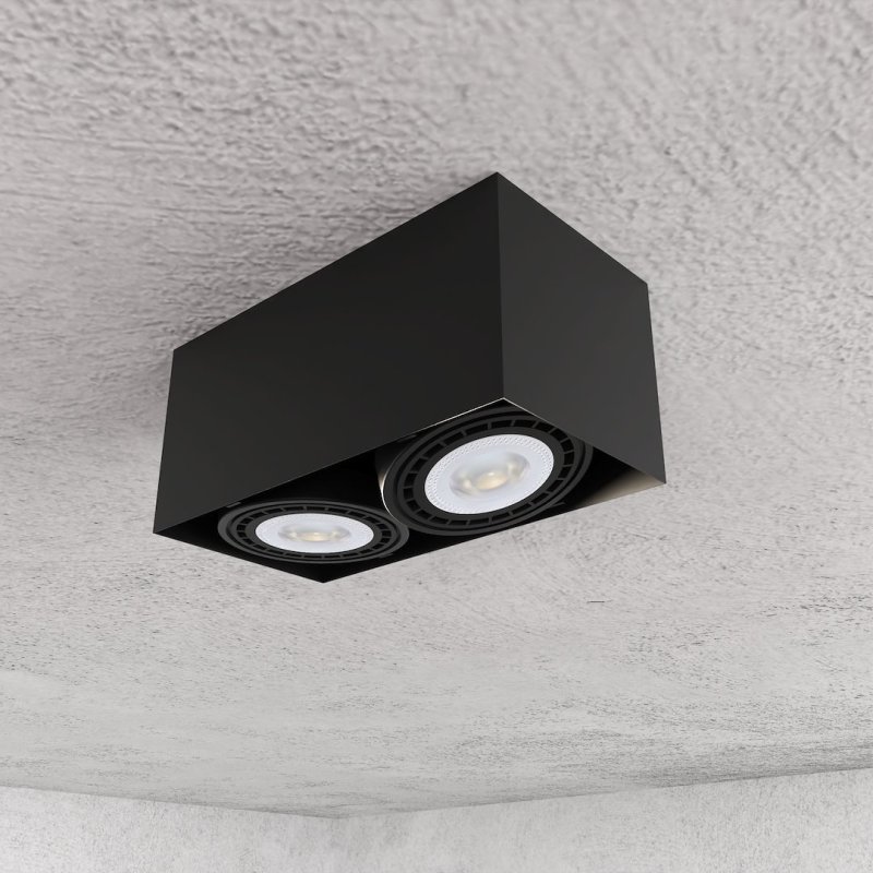 Lampa oprawa podtynkowa sufitowa LED PLAZA, czarny, 2xGU10