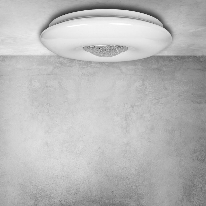 Plafon lampa LED z pilotem VELA, ściemnialna, biała, styl nowoczesny, 24W, 40cm