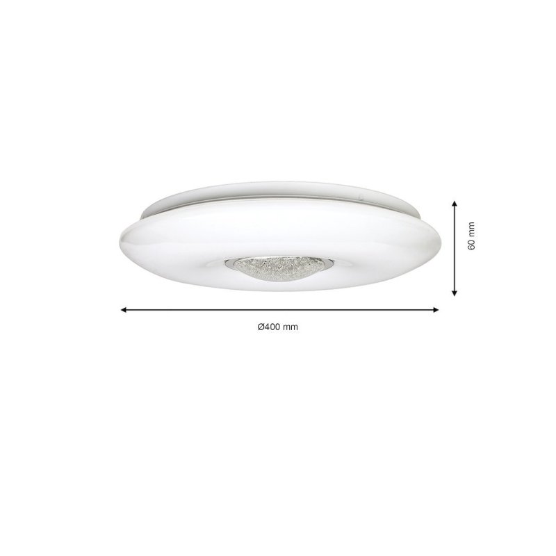 Plafon lampa LED z pilotem VELA, ściemnialna, biała, styl nowoczesny, 24W, 40cm