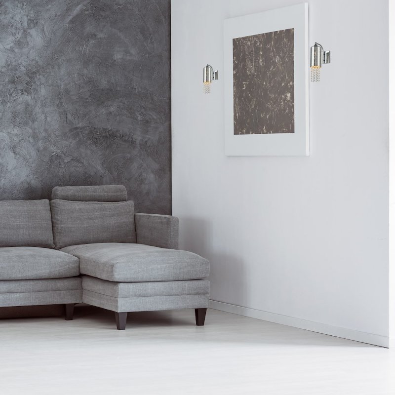 Kinkiet lampa ścienna MOONLIGHT, kolor chrom, do salonu i sypialni, E14