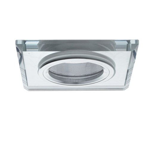 Oczko sufitowe kwadratowe LED, kolor chrom, ze szkła