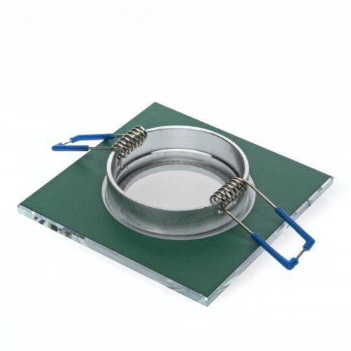 Oczko sufitowe kwadratowe LED, kolor chrom, ze szkła