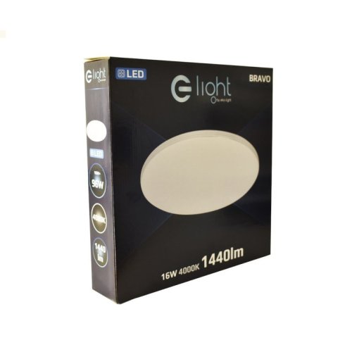 Lampa LED plafon sufitowy BRAVO, w kolorze białym, styl nowoczesny, moc 16W