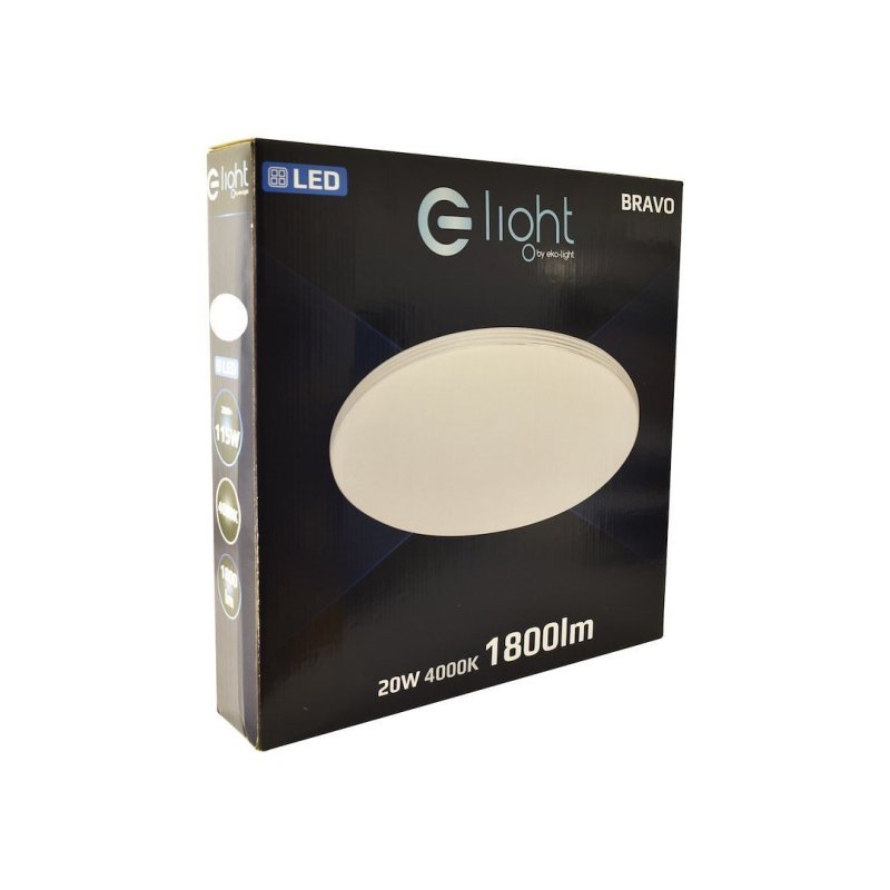 Lampa LED plafon sufitowy BRAVO, biały, styl nowoczesny, moc 20W