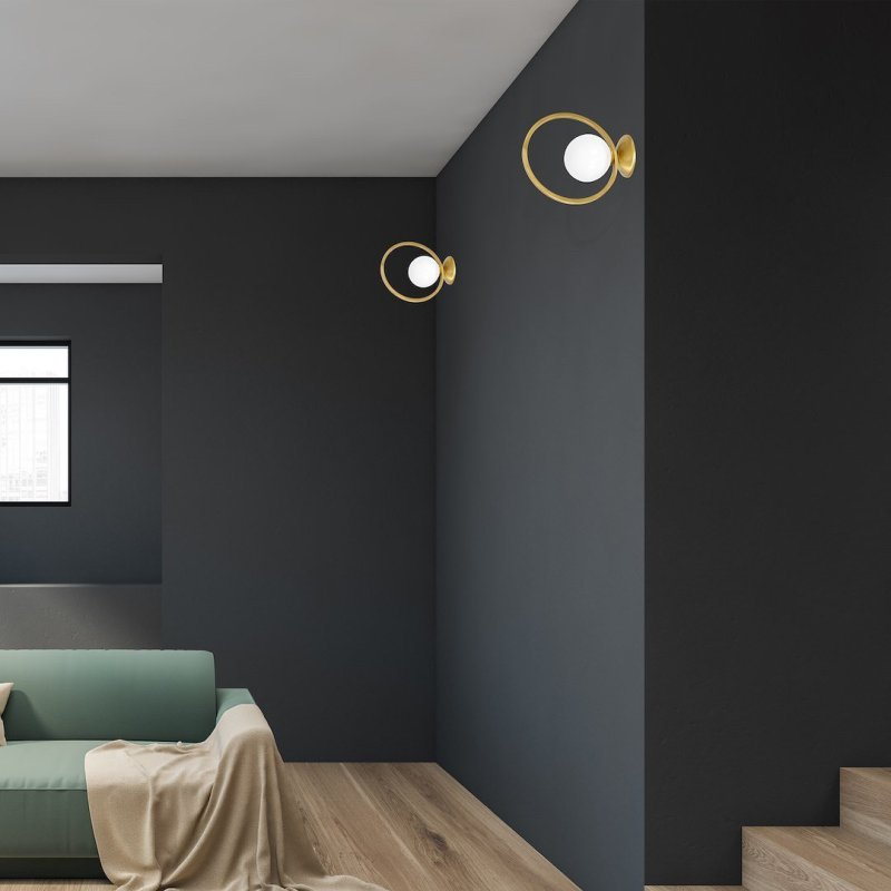 Kinkiet lampa ścienna VIENNA, mosiądz, do salonu i sypialni, E14, pojedyncza