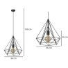 Lampa Wisząca Diament Loft 1-Płomienna O Wysokości 100 cm Lampa Wisząca Diament Loft 1-Płomienna O Wysokości 100 cm