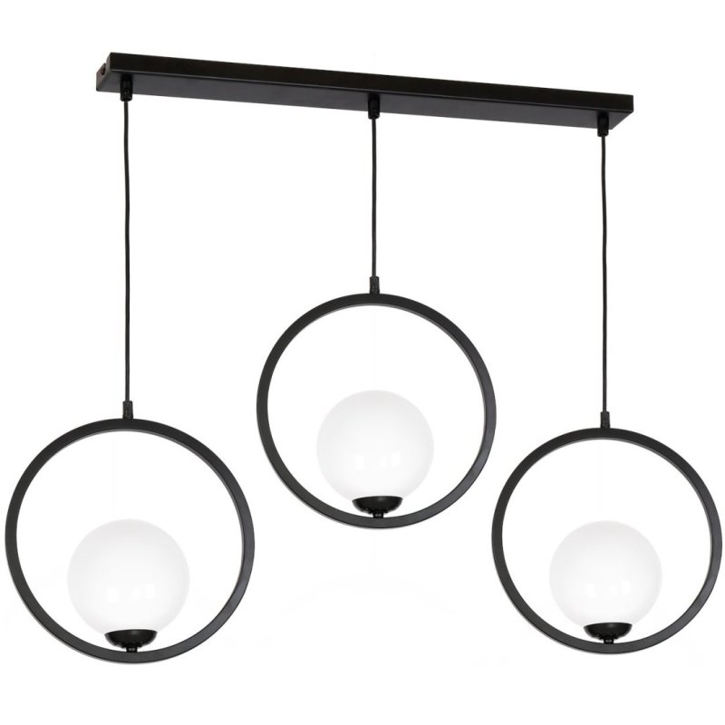 Lampa wisząca sufitowa żyrandol BOSTON, w kolorze czarnym, do jadalni, potrójna