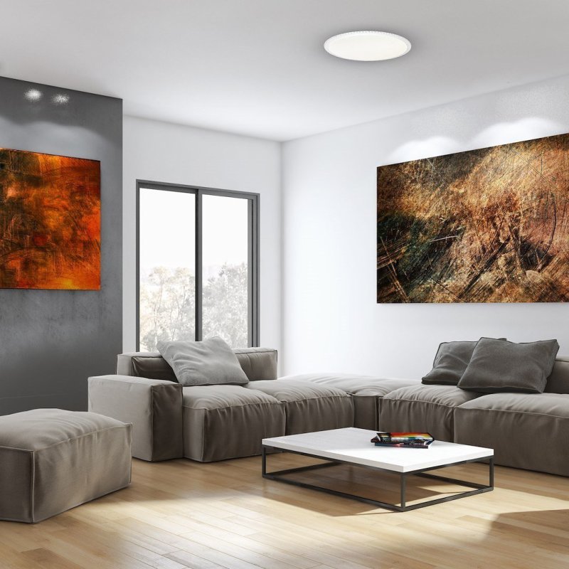 Lampa LED plafon sufitowy z pilotem CRUZ, biały, nowoczesny, ściemnialny