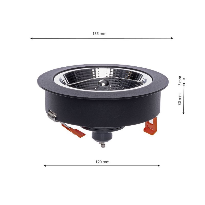 Lampa podtynkowa sufitowa oprawa wpuszczana LED REDONDO, czarna, GU10