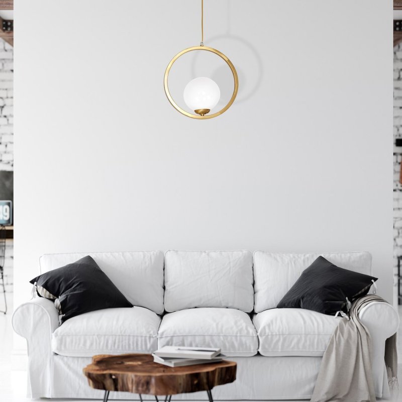 Lampa wisząca sufitowa żyrandol VIENNA, mosiądz, do jadalni, pojedyncza