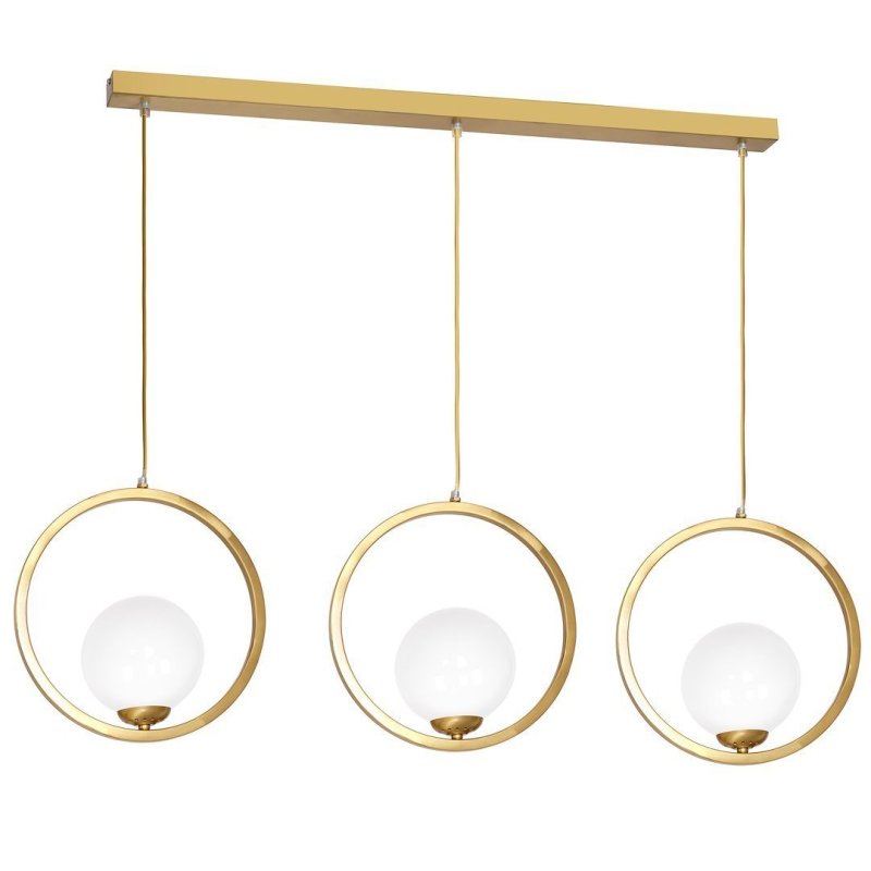 Lampa wisząca sufitowa żyrandol VIENNA, mosiądz, do jadalni, potrójna