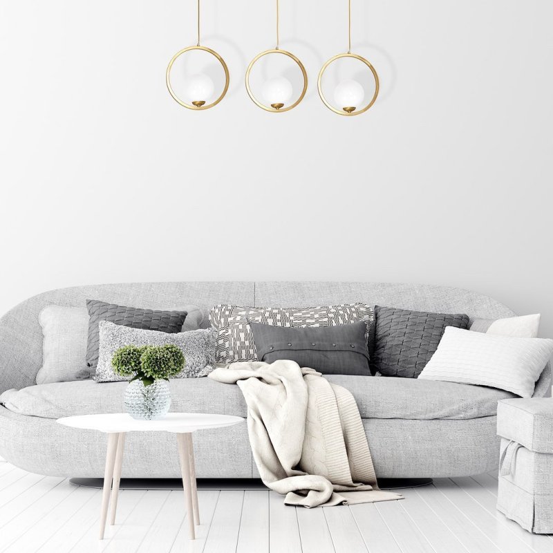 Lampa wisząca sufitowa żyrandol VIENNA, mosiądz, do jadalni, potrójna