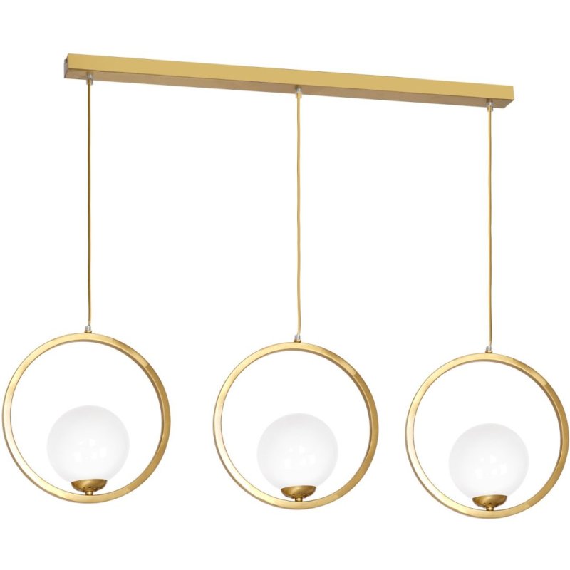 Lampa wisząca sufitowa żyrandol VIENNA, mosiądz, do jadalni, potrójna