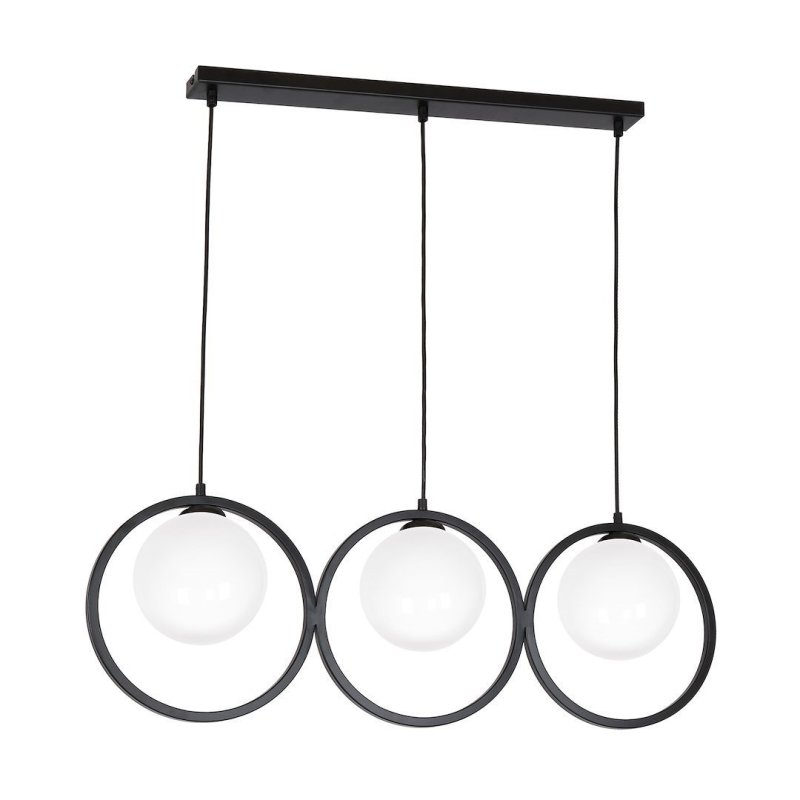Lampa wisząca sufitowa żyrandol BOSTON, w kolorze czarnym, do jadalni, potrójna
