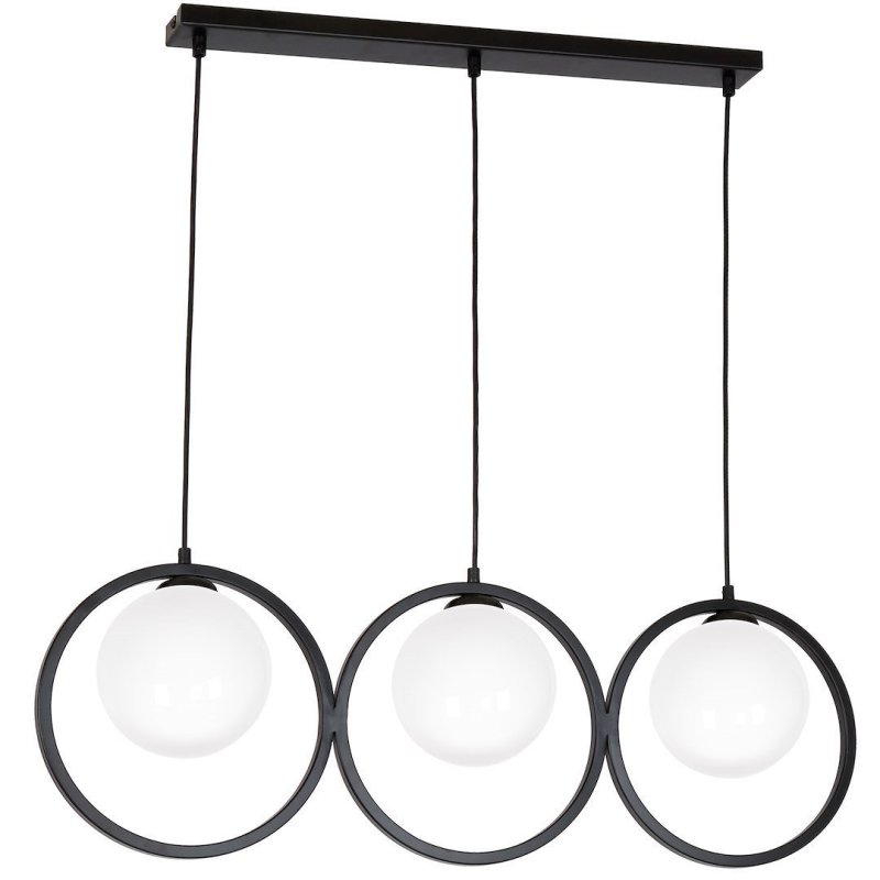 Lampa wisząca sufitowa żyrandol BOSTON, w kolorze czarnym, do jadalni, potrójna