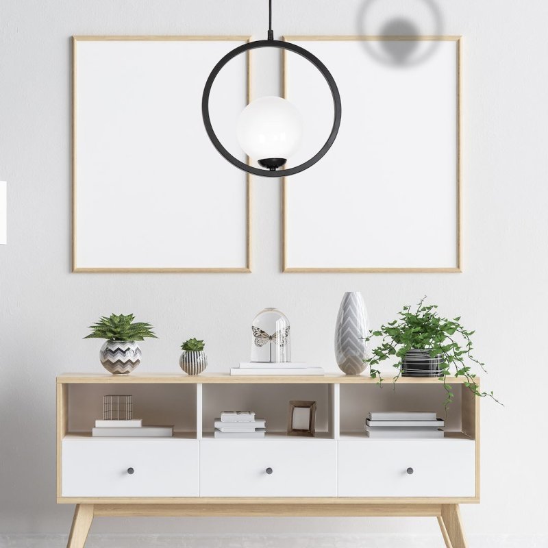 Lampa wisząca sufitowa żyrandol BOSTON, w kolorze czarnym, do jadalni