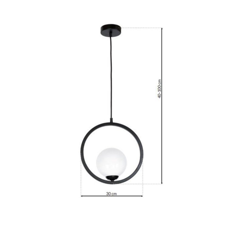 Lampa wisząca sufitowa żyrandol BOSTON, w kolorze czarnym, do jadalni