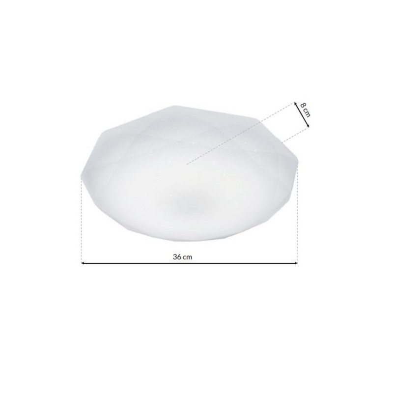 Lampa LED plafon sufitowy HEX, biały, styl nowoczesny, moc 16W, 36cm