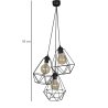 Nowoczesna lampa LOFT wisząca Retro Diament 3-płomienna