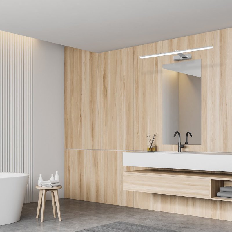 Kinkiet lampa ścienna LED SPLASH, srebrny chrom, do salonu i sypialni, pojedyncza