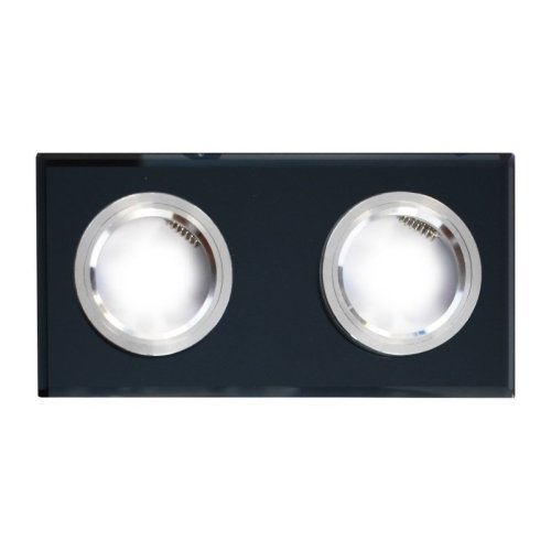 Oczko sufitowe kwadratowe LED, podwójne, kolor czarny, GU10