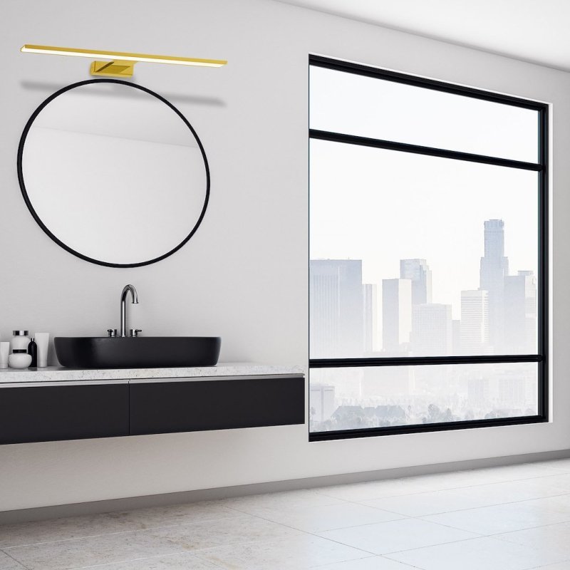 Kinkiet lampa ścienna LED SHINE, w kolorze złotym, do salonu i sypialni, 60cm