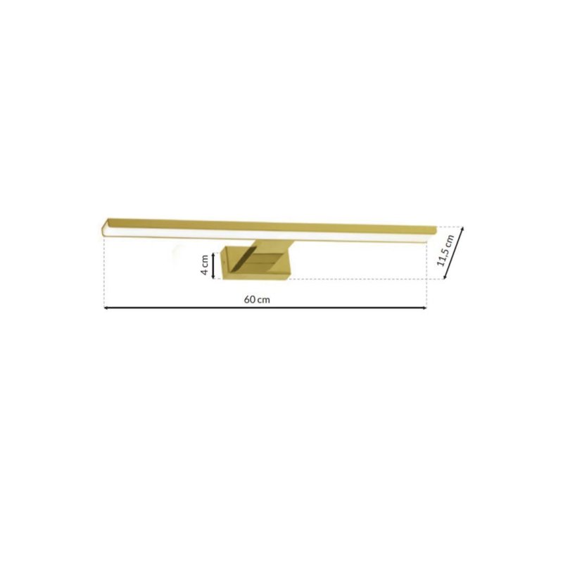 Kinkiet lampa ścienna LED SHINE, w kolorze złotym, do salonu i sypialni, 60cm