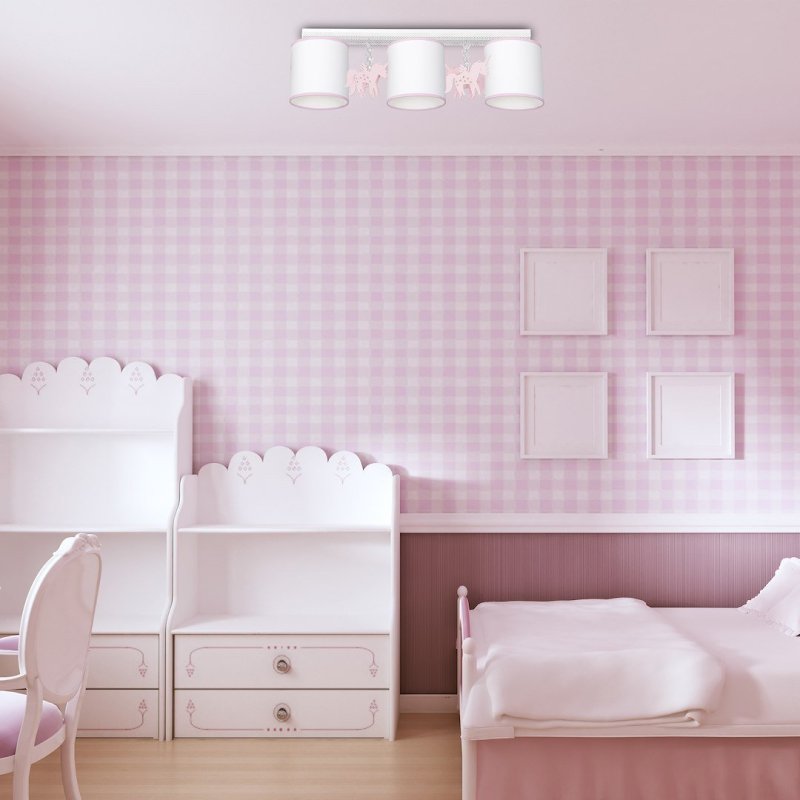 Lampa sufitowa plafon UNI, biały, nowoczesna, do salonu, potrójna, E27