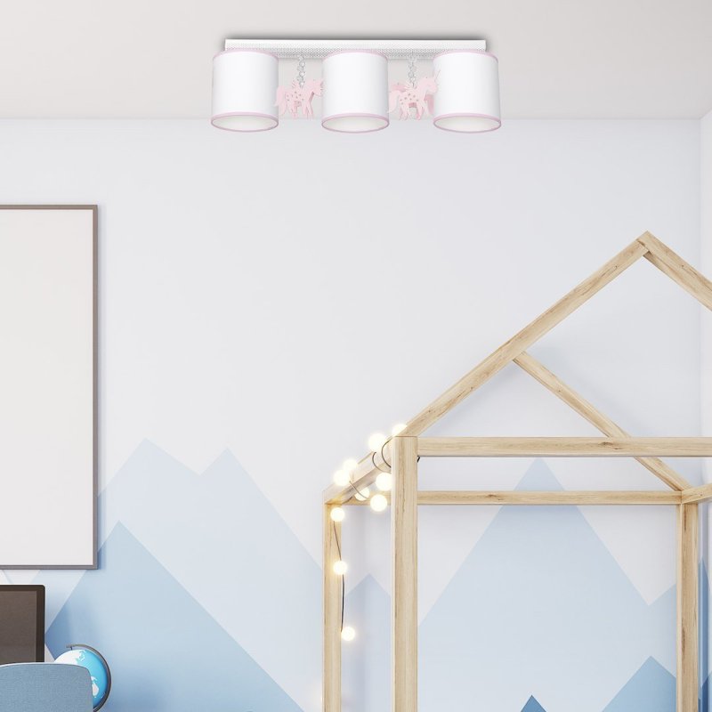 Lampa sufitowa plafon UNI, biały, nowoczesna, do salonu, potrójna, E27