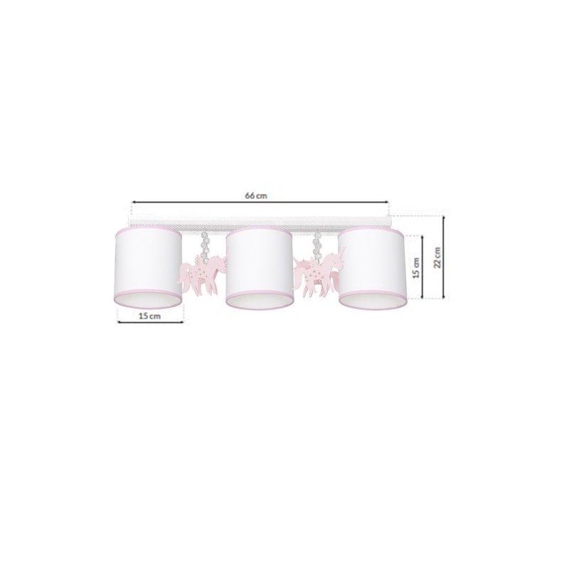 Lampa sufitowa plafon UNI, biały, nowoczesna, do salonu, potrójna, E27
