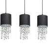 Lampa wisząca sufitowa żyrandol ALMERIA, w kolorze czarnym, akcenty chrom, glamour