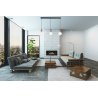 Wystrój nowoczesnego salonu z lampą w stylu loft regulowaną miedź Wystrój nowoczesnego salonu z lampą w stylu loft regulowaną miedź
