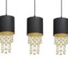 Lampa wisząca sufitowa żyrandol ALMERIA, w kolorze czarnym, złote dodatki, do jadalni i salonu