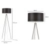 Lampa stojąca podłogowa trójnóg z abażurem chrom Lampa stojąca podłogowa trójnóg z abażurem chrom