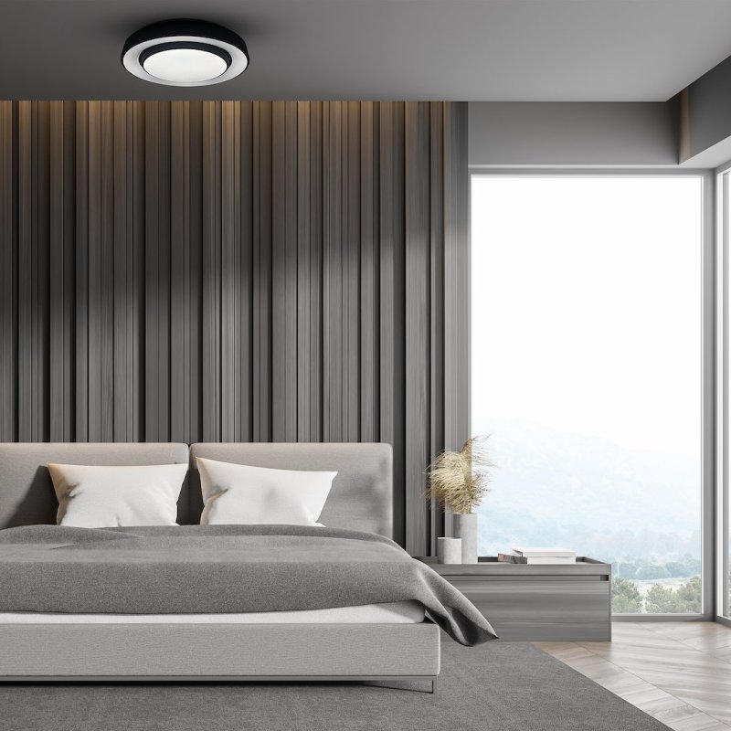 Lampa LED RGB plafon sufitowy NAOMI SMART, czarny, styl nowoczesny, moc 24W