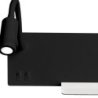 Lampka nocna LED z półką SHELF, w kolorze czarnym, nowoczesna