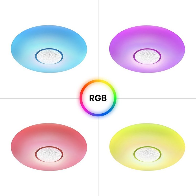 Lampa LED RGB plafon sufitowy VELA, biały, 24W, 24cm, nowoczesny
