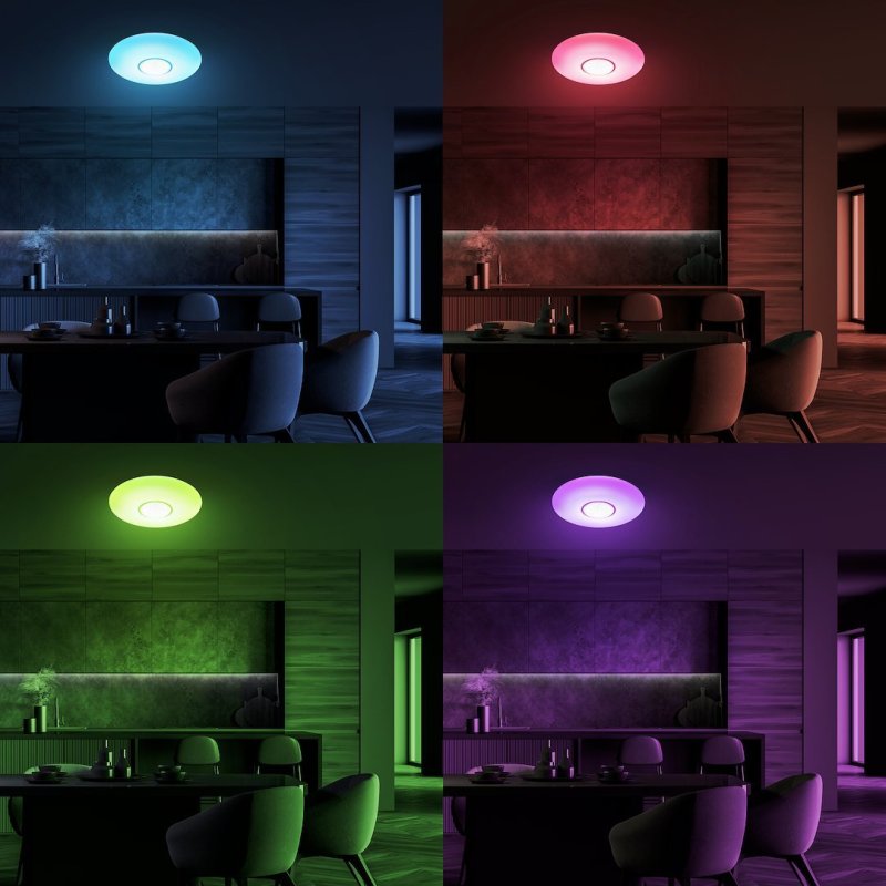 Lampa LED RGB plafon sufitowy VELA, biały, 24W, 24cm, nowoczesny