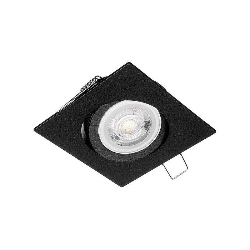 Oczko sufitowe kwadratowe ruchome LED, kolor czarny, stopień ochrony IP20