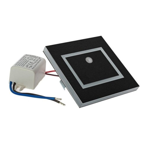 Oprawa schodowa LED z czujnikiem EVRA, kolor czarny, w stylu nowoczesnym, moc 0,6W