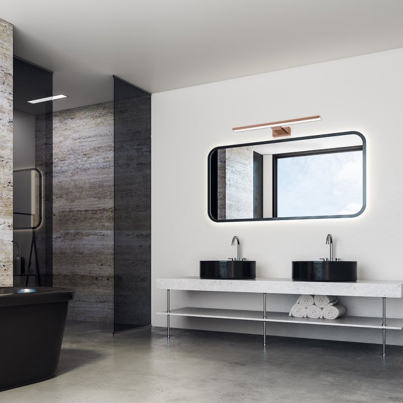 Kinkiet lampa ścienna LED SHINE, w kolorze rose gold, do salonu i sypialni