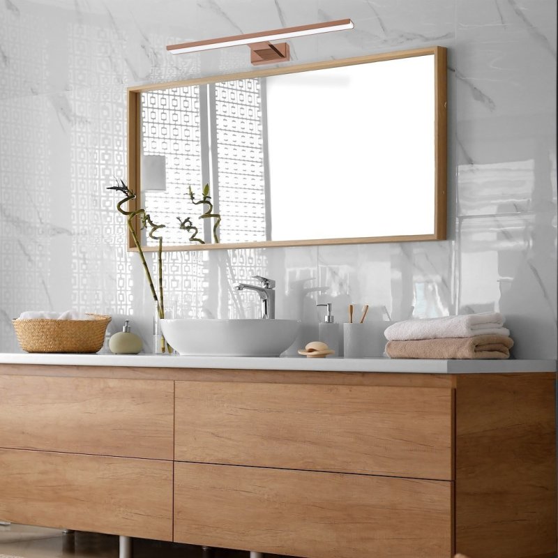 Kinkiet lampa ścienna LED SHINE, w kolorze rose gold, do salonu i sypialni